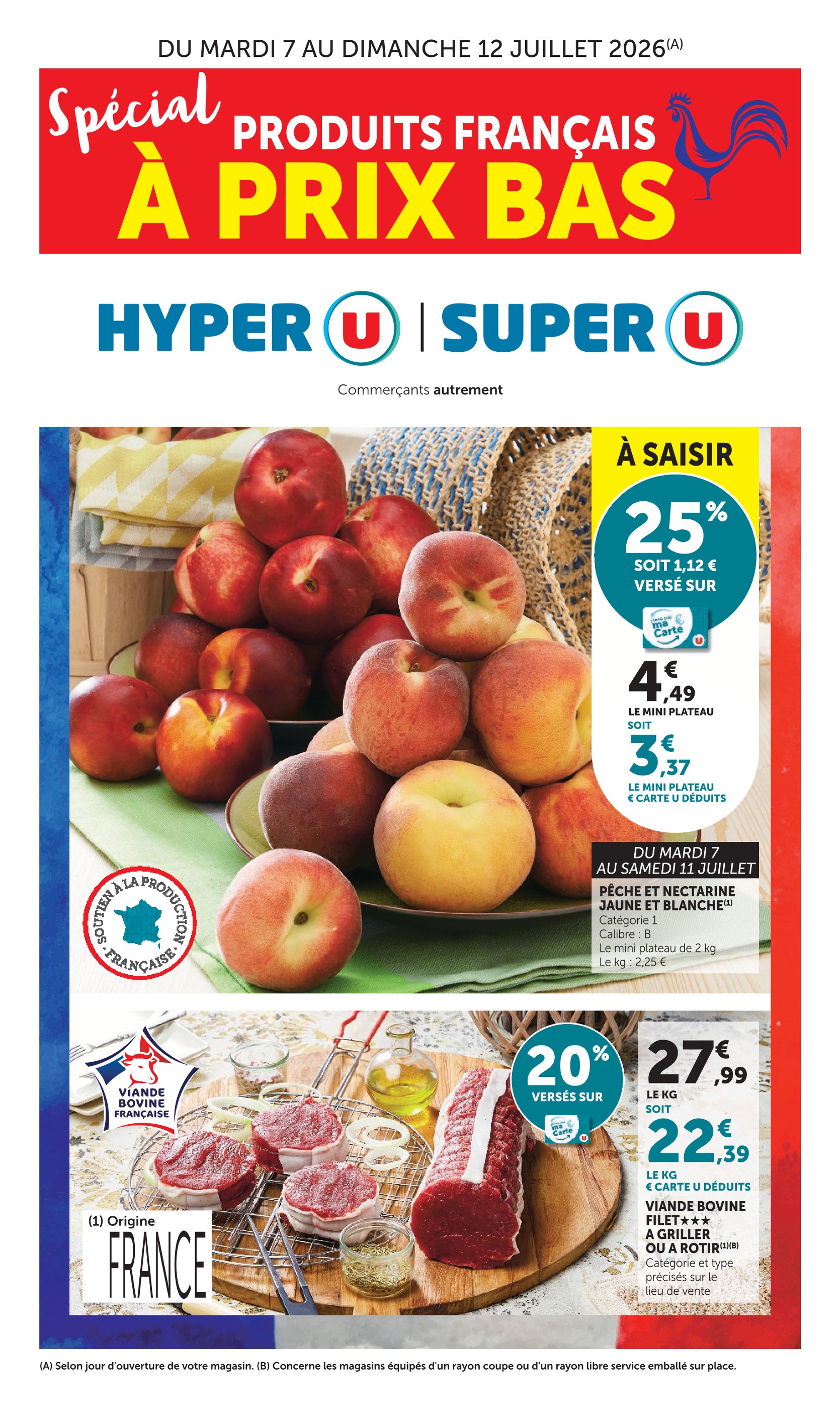 Prospectus Supermarchés de Super U à Lagnieu: "Spécial PRODUITS FRANÇAIS À PRIX BAS", 16 pages, 07/07/2026 - 12/07/2026